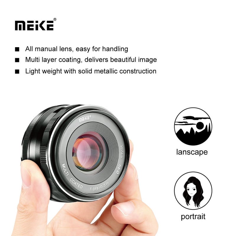 Meike 35mm f1.7 Large Aperture Manual Focus APSC Lens Compatible with Fujifilm X Mount Mirrorless Camera X-T3 X-H1 X-Pro2 X-E3 X-T1 X-T2 X-T4 X-T5 X-T10 X-T20 X-T200 X-A2 X-E2 X-E1 X30 X70 X-A1 - Image 5
